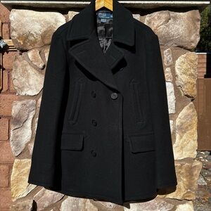 Vintage Polo Ralph Lauren Peacoat Mens Large Wool Double Breasted Nautical 90s